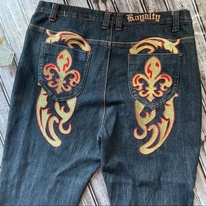 Royalty Old School embroidered jeans size 18
